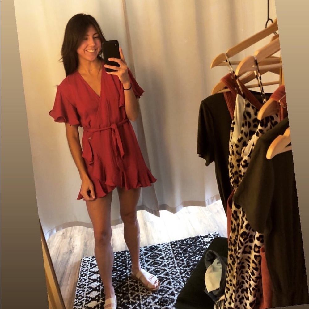 MUSTARD SEED Red Ruffle Dress